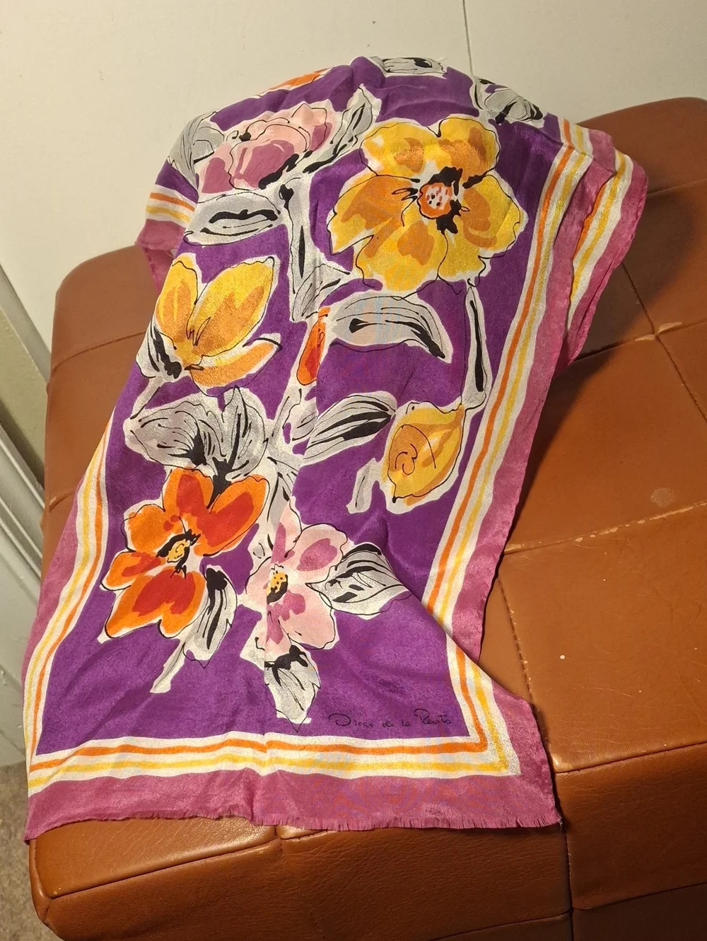 Oscar De La Renta Silk Floral Scarf